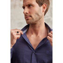 Classic Fit Long Sleeve Buttoned Collar Cotton Shirt