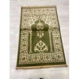 Mevlana Bazaar Oman Motif Wool Prayer Rug Light Green