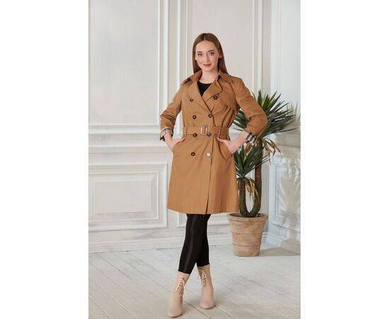 Women's Classic Trench Coat with Waist Belt