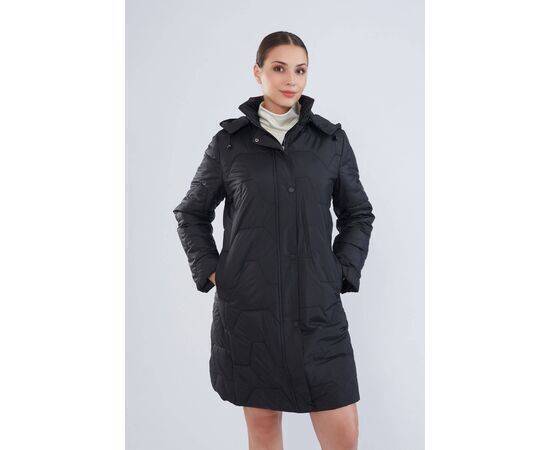 Women's Zigzag Patterned Plus Size Quilted Coat (Kaban)