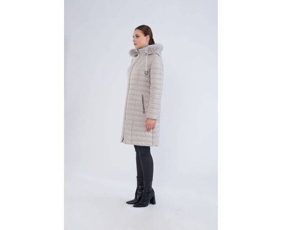 Women's Plus Size Faux Fur Quilted Coat (Kaban)