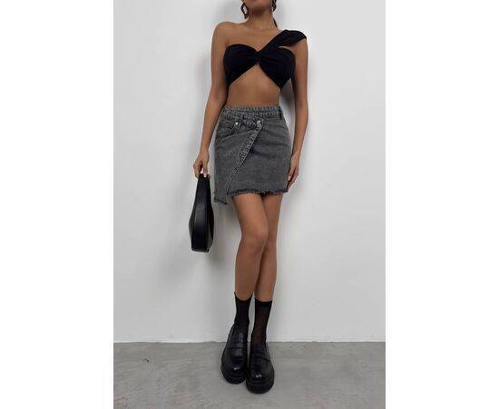 Women's Asymmetric Cut Denim Skirt