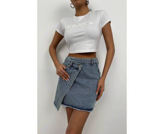 Women's Asymmetric Cut Denim Skirt