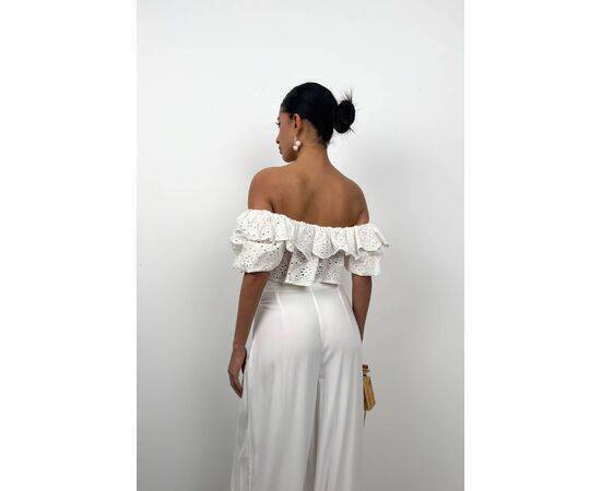 Women's Strapless Embroidery Blouse