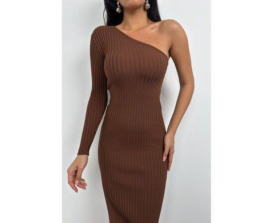 Women's One Shoulder Slit Knitwear Dress