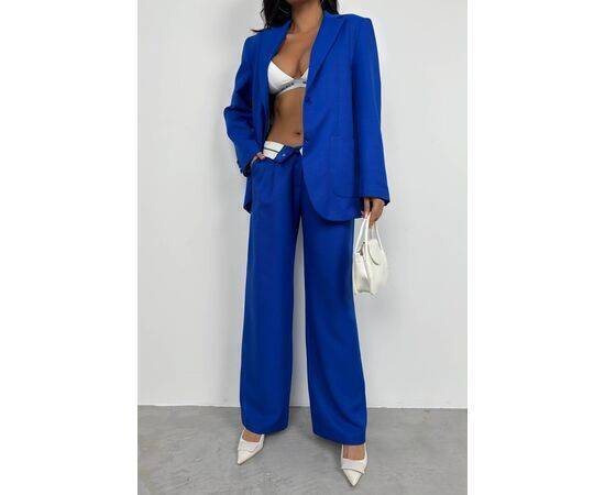 Women's Waist Fold Trousers & Blazer Jacket Set