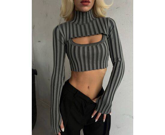 Women's Turtleneck Knitwear Crop Top