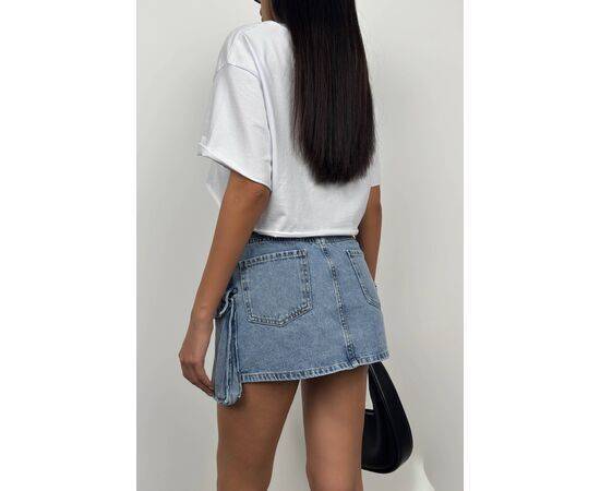 Women's Mini Denim Skirt with Cargo Pockets