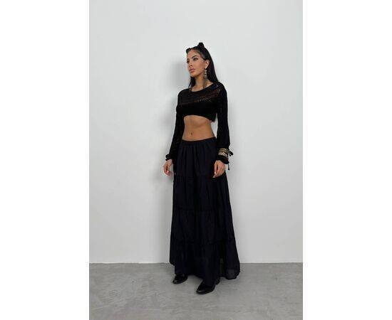 Women's Elastic Waist Maxi Skirt