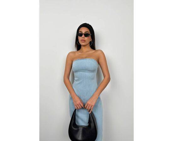 Women's Strapless Denim Dress