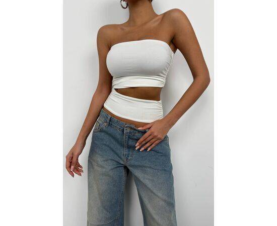 Women's Asymmetric Strapless Crop