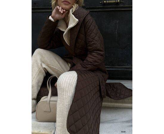 Women's Quilted Pattern Maxi Length Trench Coat