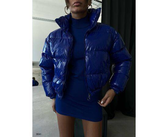 Women's Patent Leather Puffer Jacket