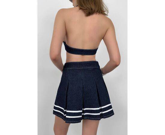 Women's Striped Pleated Skirt