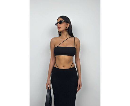 Women's Textured Maxi Skirt with Rope Detail