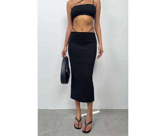 Women's Textured Maxi Skirt with Rope Detail