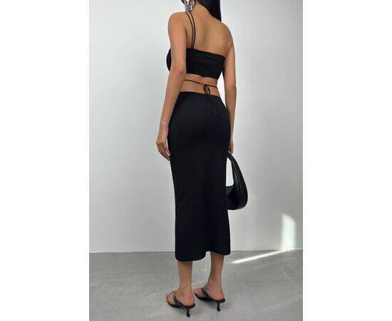 Women's Textured Maxi Skirt with Rope Detail