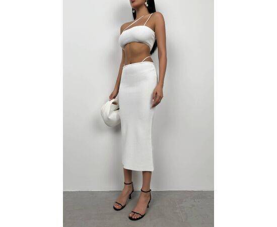 Women's Textured Maxi Skirt with Rope Detail