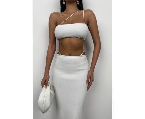 Women's Textured Maxi Skirt with Rope Detail