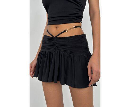 Women's Gathered Elastic Waist Mini Skirt