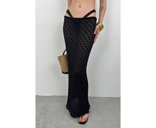 Women's Maxi Length Openwork Skirt