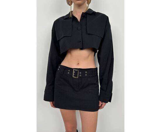 Women's Button Detail Crop Jacket