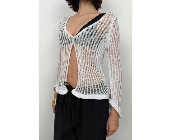 Women's Openwork Long Sleeve Blouse