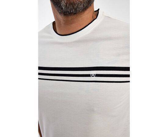 Crew-Neck Striped Short Sleeve T-shirt