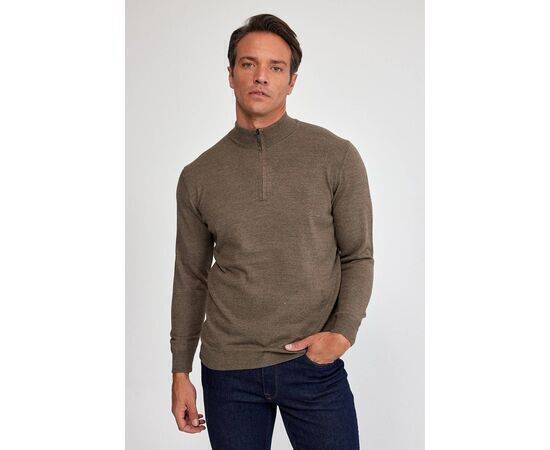 High Collar Zippered Sweater