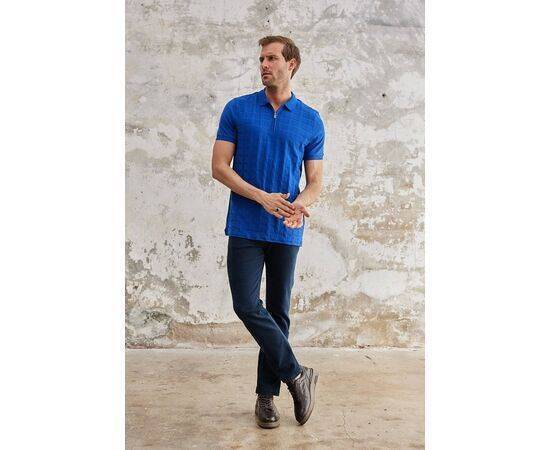 Zippered Polo Neck Short Sleeve T-Shirt