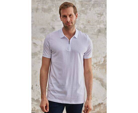 Zippered Polo Neck Short Sleeve T-Shirt