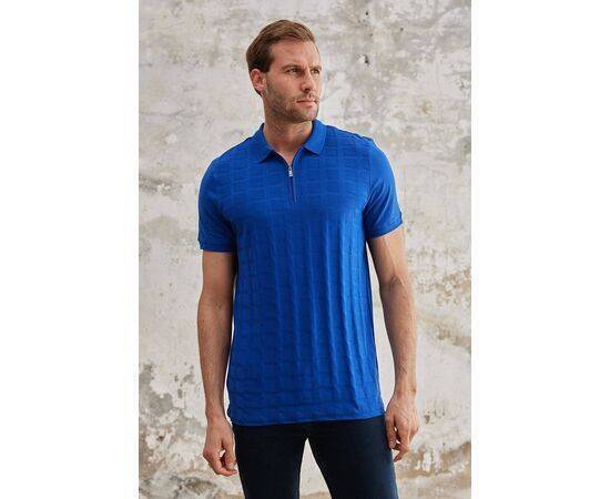 Zippered Polo Neck Short Sleeve T-Shirt