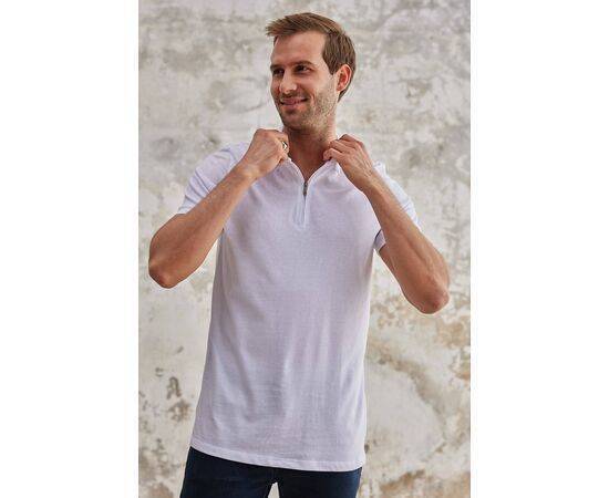 Zippered Polo Neck Short Sleeve T-Shirt