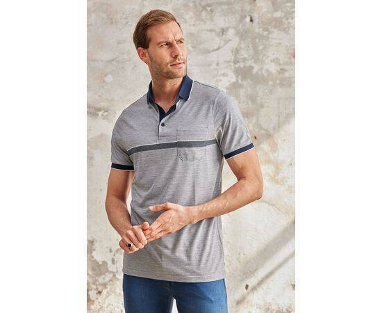 Striped Polo Neck Short Sleeve T-Shirt