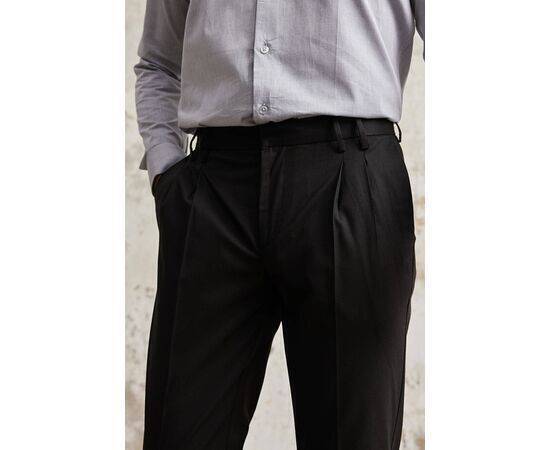 Double Pleated Side Trousers with Pockets