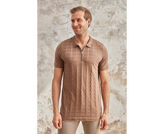 Zippered Polo Neck Short Sleeve T-Shirt