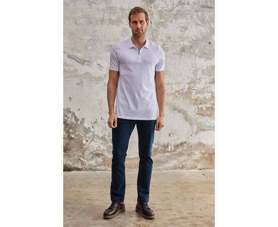 Zippered Polo Neck Short Sleeve T-Shirt