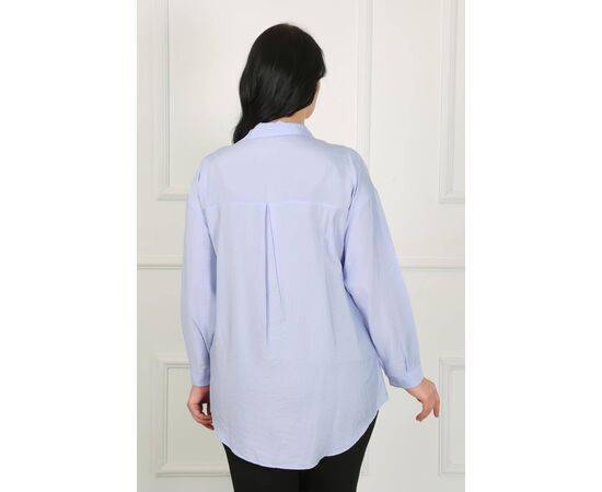 Women's Patterned Cotton Viscose Plus Size Shirt