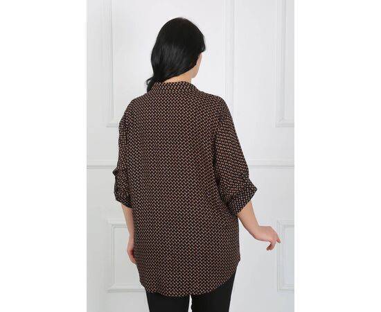 Women's Patterned Cotton Viscose Plus Size Shirt