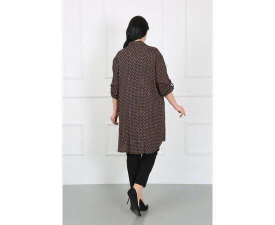 Women's Patterned Cotton Viscose Plus Size Tunic