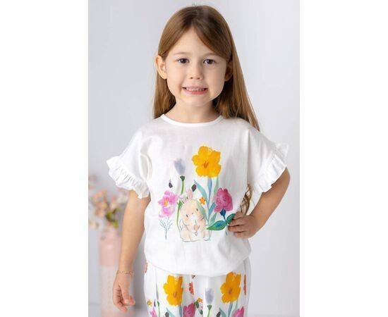 Flower Patterned Short & T-Shirt Set for Girls