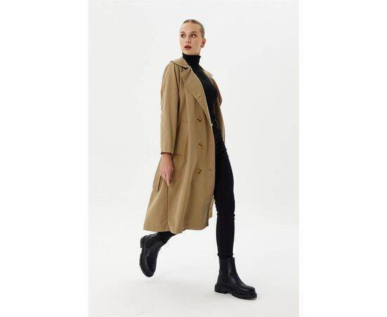 Double-breasted Baby Neck Trench Coat