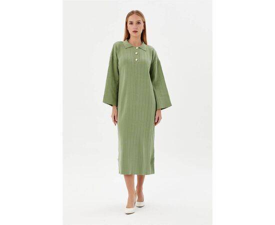 Buttoned Front Knitted Dress