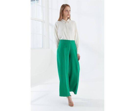 Wide Leg Trousers with Side Zipper