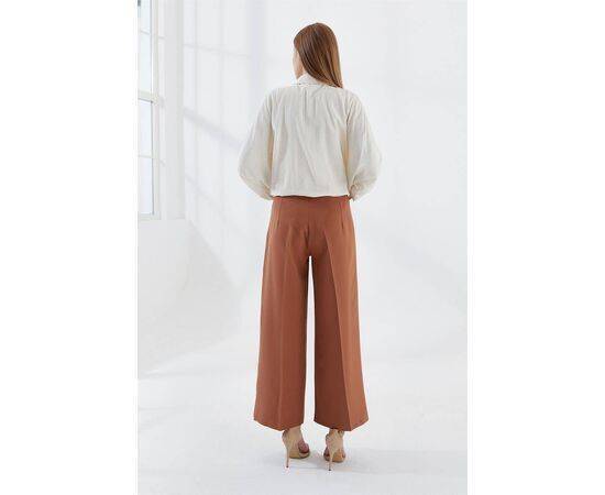 Wide Leg Trousers with Side Zipper