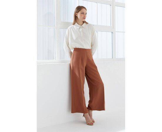 Wide Leg Trousers with Side Zipper