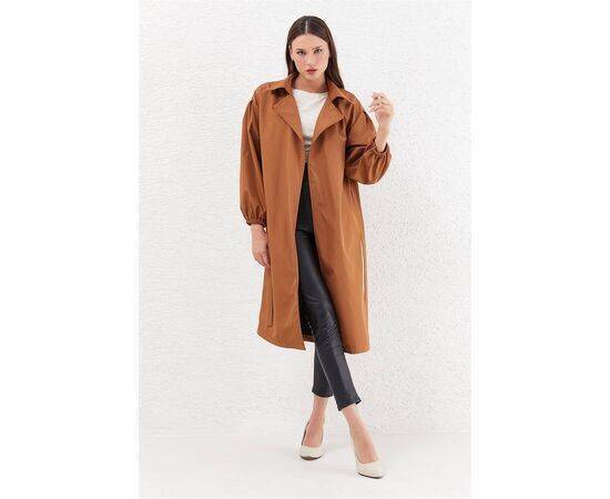 Balloon Sleeve Trench Coat with Pocket