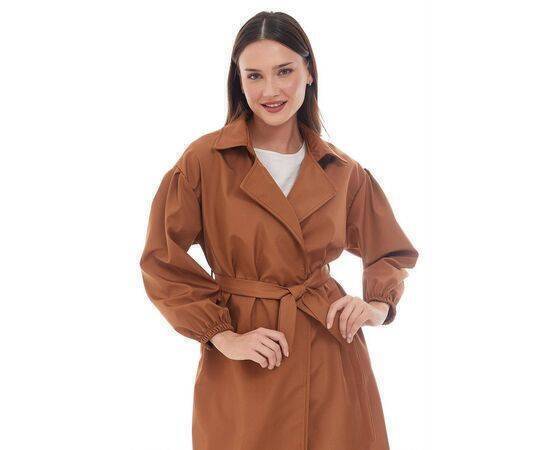 Balloon Sleeve Trench Coat with Pocket